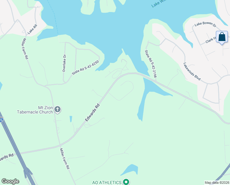 map of restaurants, bars, coffee shops, grocery stores, and more near 135 Roundstone Drive in Inman