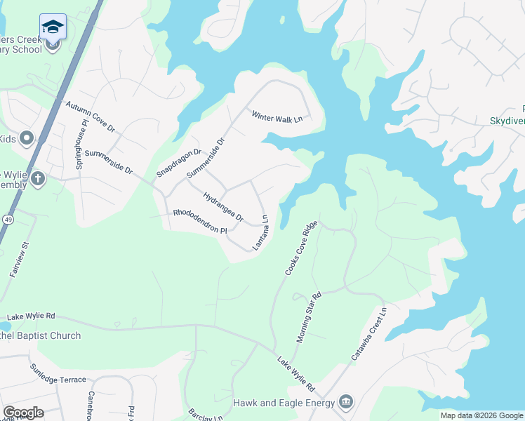 map of restaurants, bars, coffee shops, grocery stores, and more near 2041 Lantana Lane in Clover