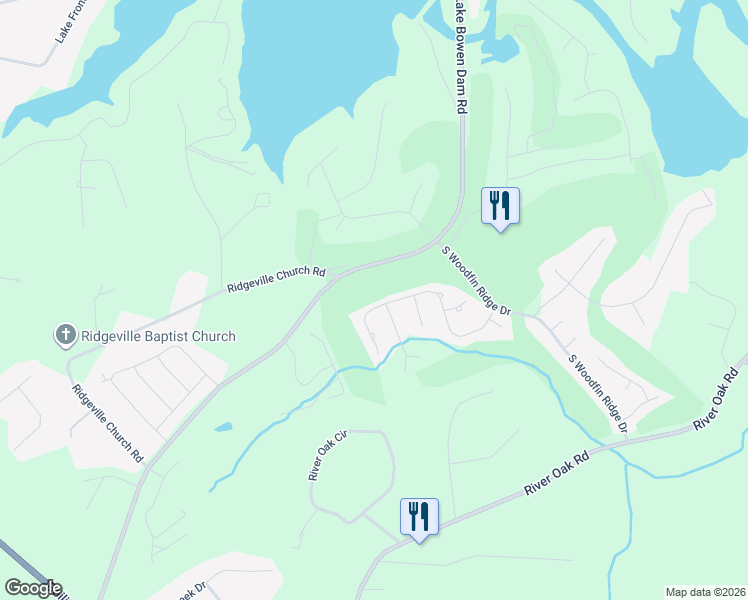 map of restaurants, bars, coffee shops, grocery stores, and more near 484 World Tour Drive in Inman