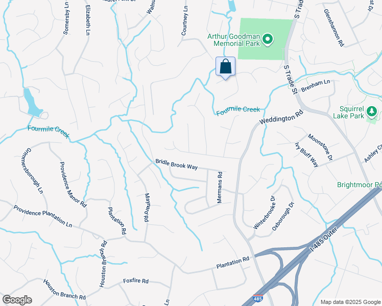 map of restaurants, bars, coffee shops, grocery stores, and more near 2763 Briar Ridge Drive in Charlotte