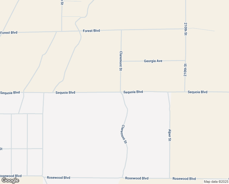 map of restaurants, bars, coffee shops, grocery stores, and more near 0 Sequoia Boulevard in Kern County