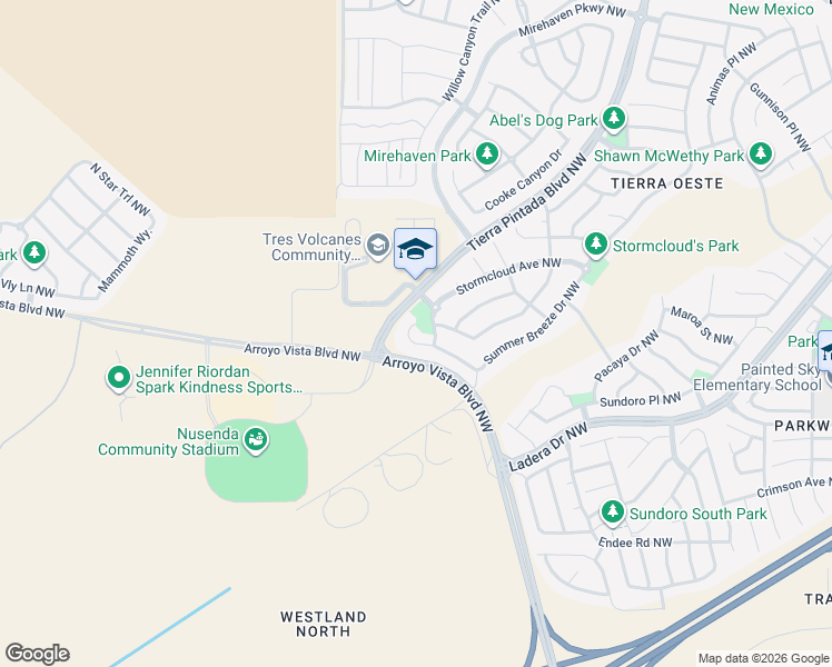 map of restaurants, bars, coffee shops, grocery stores, and more near 9740 Summer Shower Place Northwest in Albuquerque