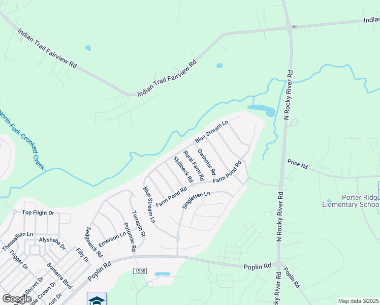 map of restaurants, bars, coffee shops, grocery stores, and more near 1022 Rural Farm Road in Indian Trail