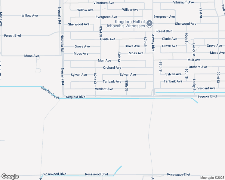 map of restaurants, bars, coffee shops, grocery stores, and more near Verdant Avenue in California City