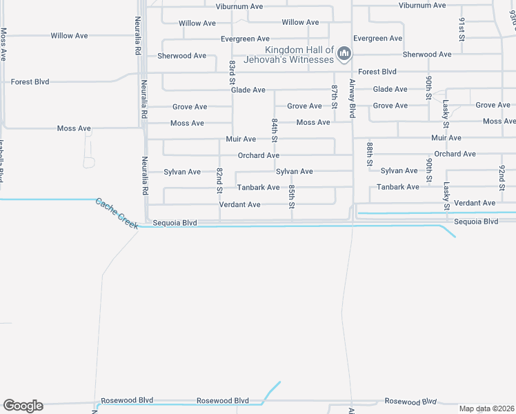 map of restaurants, bars, coffee shops, grocery stores, and more near Verdant Avenue in California City