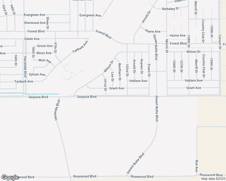map of restaurants, bars, coffee shops, grocery stores, and more near Grant Avenue in California City