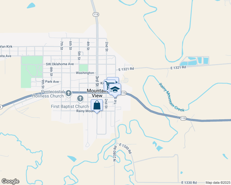 map of restaurants, bars, coffee shops, grocery stores, and more near 121 1st Street in Mountain View