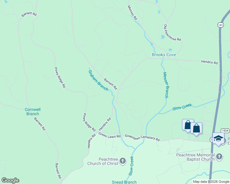 map of restaurants, bars, coffee shops, grocery stores, and more near 1660 Hendrix Road in Murphy