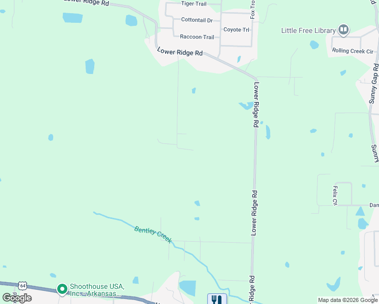 map of restaurants, bars, coffee shops, grocery stores, and more near 33 Agarita Cv in Conway