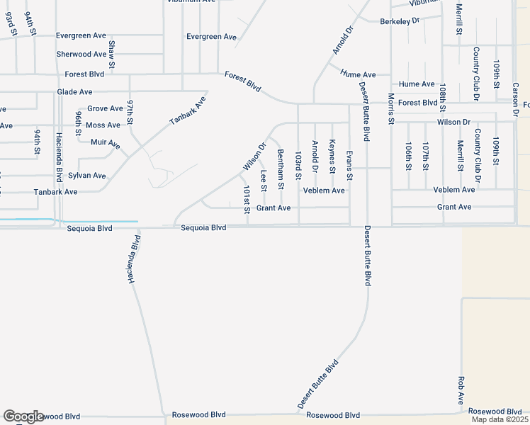 map of restaurants, bars, coffee shops, grocery stores, and more near Grant Avenue in California City