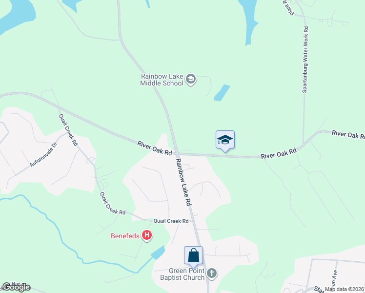 map of restaurants, bars, coffee shops, grocery stores, and more near 1907 Riveroak Road in Chesnee