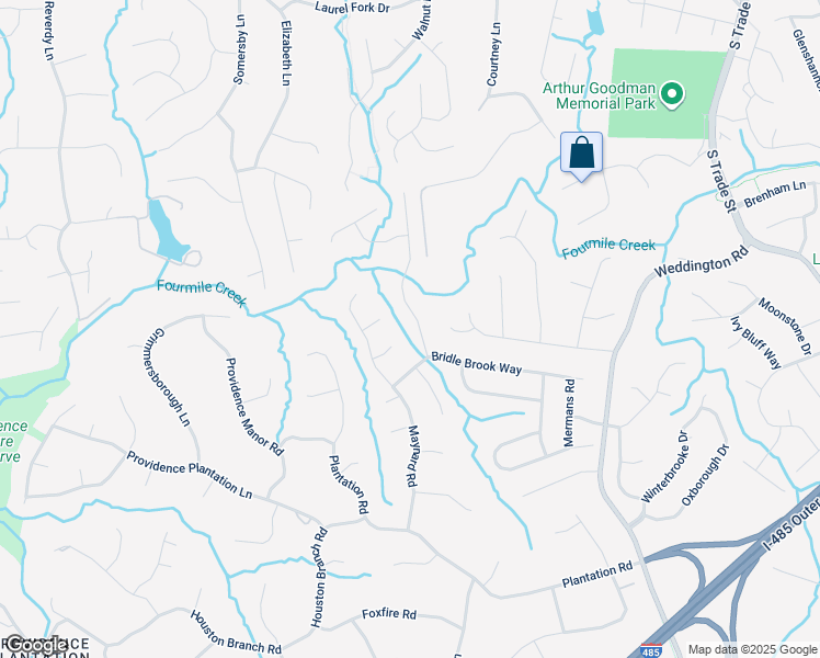 map of restaurants, bars, coffee shops, grocery stores, and more near 2212 Retana Drive in Charlotte