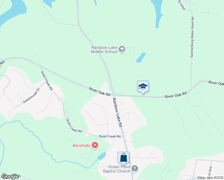 map of restaurants, bars, coffee shops, grocery stores, and more near South 42 in Inman