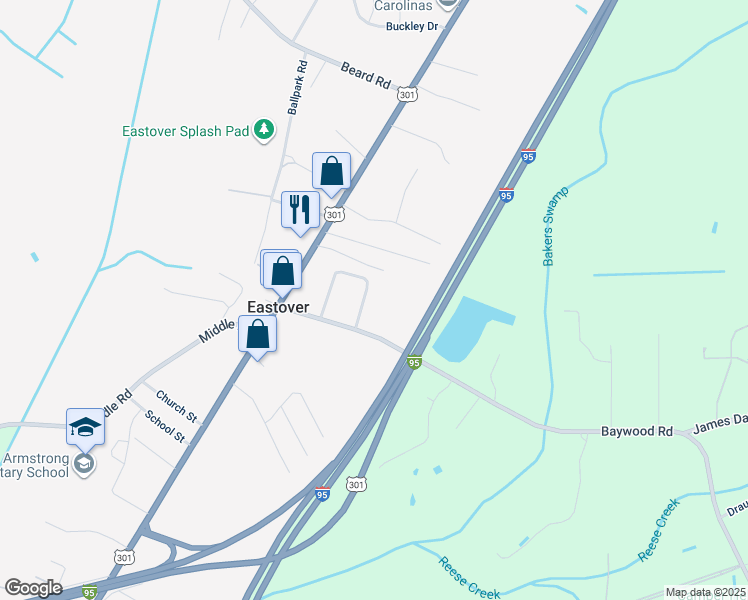map of restaurants, bars, coffee shops, grocery stores, and more near 2543 Culbreth Drive in Eastover