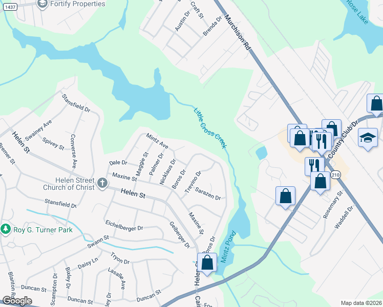 map of restaurants, bars, coffee shops, grocery stores, and more near 1699 Snead Avenue in Fayetteville