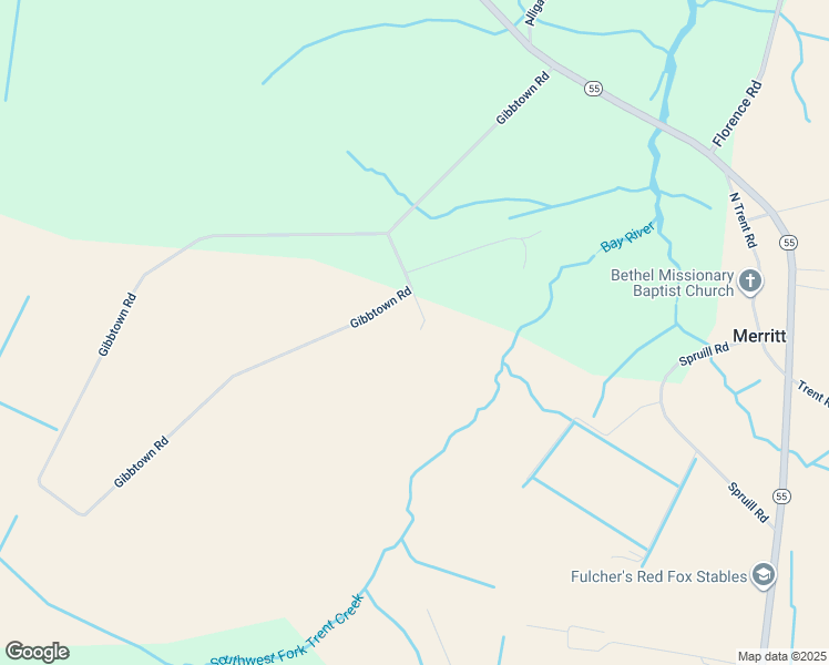 map of restaurants, bars, coffee shops, grocery stores, and more near 645 Gibbtown Road in Merritt