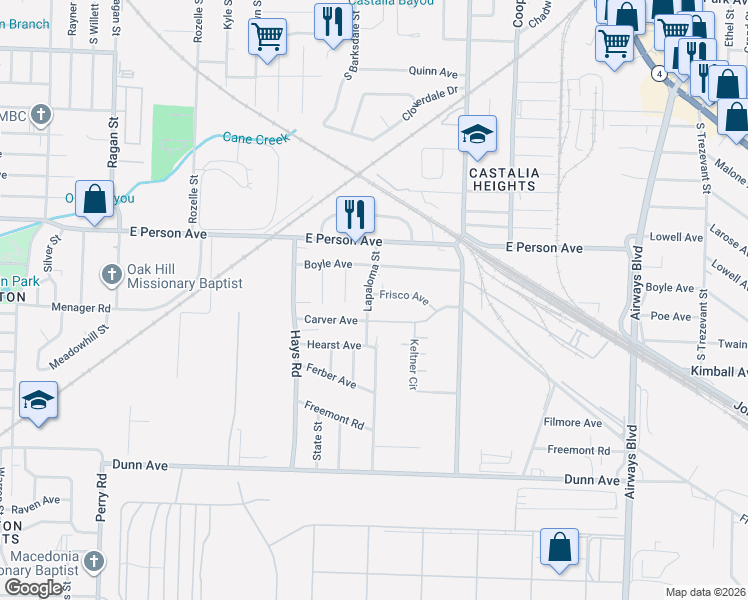 map of restaurants, bars, coffee shops, grocery stores, and more near 1716 Lapaloma Street in Memphis
