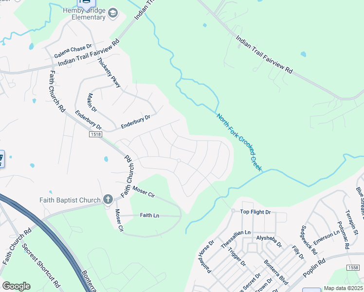 map of restaurants, bars, coffee shops, grocery stores, and more near 1130 Laggan Lane in Indian Trail