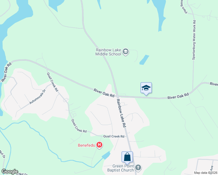 map of restaurants, bars, coffee shops, grocery stores, and more near 1907 Riveroak Road in Chesnee