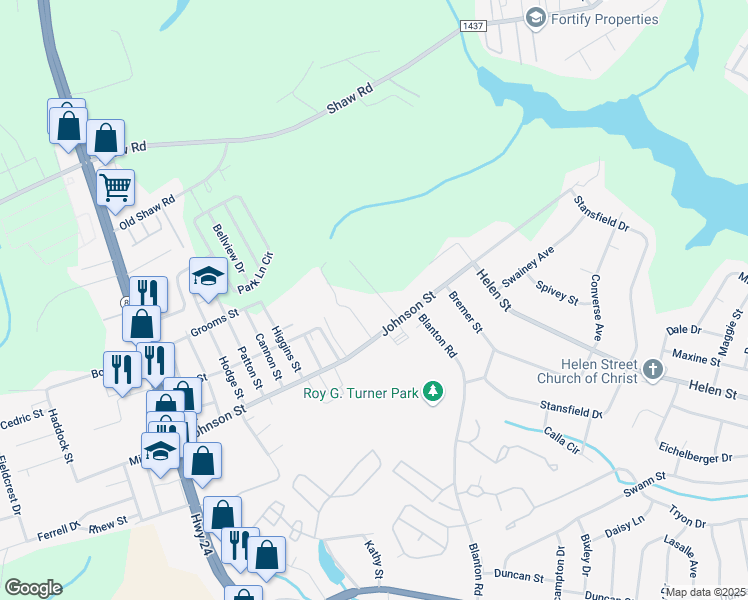 map of restaurants, bars, coffee shops, grocery stores, and more near 5043 Juliet Drive in Fayetteville