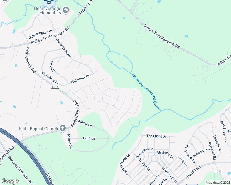 map of restaurants, bars, coffee shops, grocery stores, and more near 1130 Laggan Lane in Indian Trail