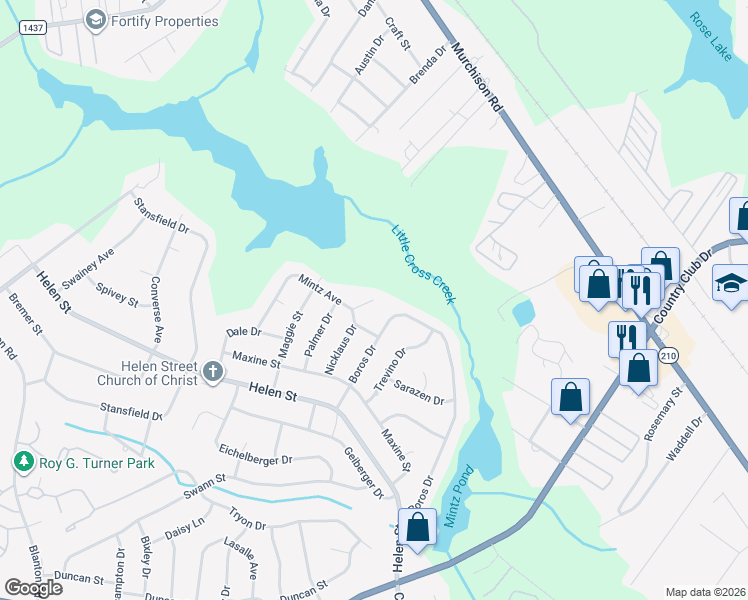 map of restaurants, bars, coffee shops, grocery stores, and more near 1699 Snead Avenue in Fayetteville