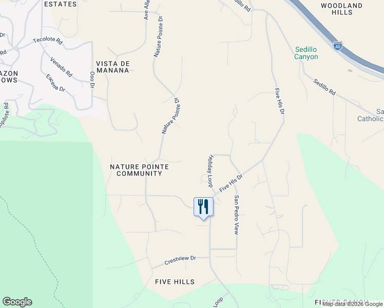 map of restaurants, bars, coffee shops, grocery stores, and more near 15 Soaring Hawk Court in Tijeras