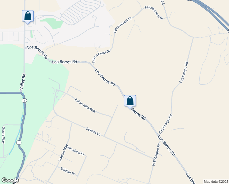 map of restaurants, bars, coffee shops, grocery stores, and more near Los Berros Road in San Luis Obispo County