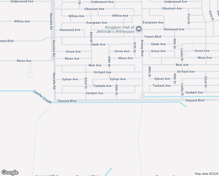 map of restaurants, bars, coffee shops, grocery stores, and more near 8400 Tanbark Avenue in California City