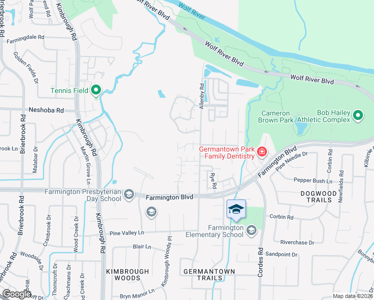 map of restaurants, bars, coffee shops, grocery stores, and more near 1799 Allenby Green in Germantown