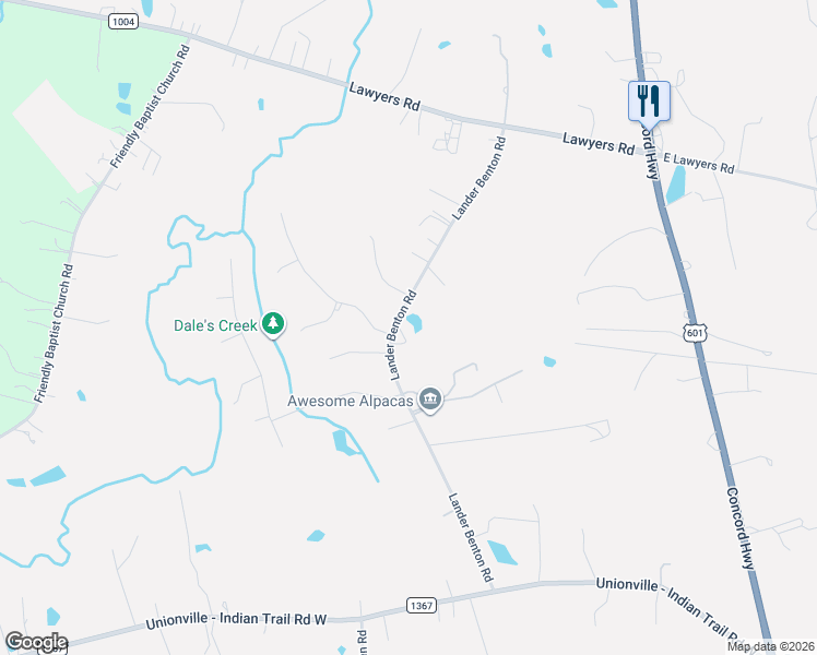 map of restaurants, bars, coffee shops, grocery stores, and more near 5718 Lander Benton Road in Unionville