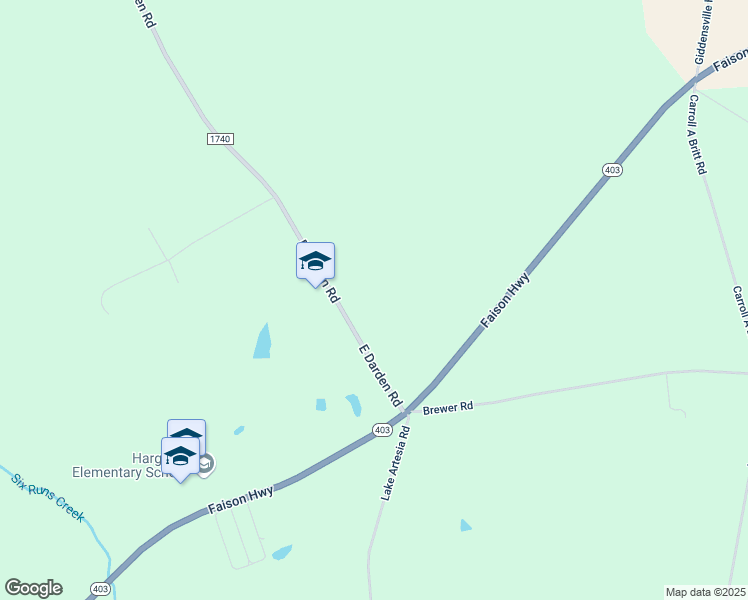 map of restaurants, bars, coffee shops, grocery stores, and more near 8381 Faison Highway in Faison