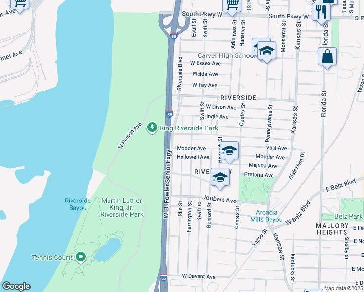 map of restaurants, bars, coffee shops, grocery stores, and more near 370 Modder Avenue in Memphis
