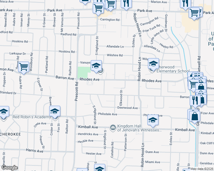 map of restaurants, bars, coffee shops, grocery stores, and more near 1218 Minor Street in Memphis