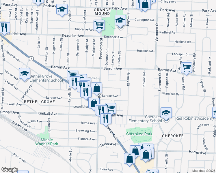 map of restaurants, bars, coffee shops, grocery stores, and more near 2826 Arlington Avenue in Memphis