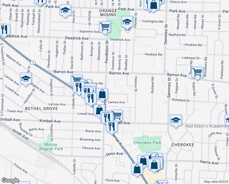 map of restaurants, bars, coffee shops, grocery stores, and more near 2826 Arlington Avenue in Memphis