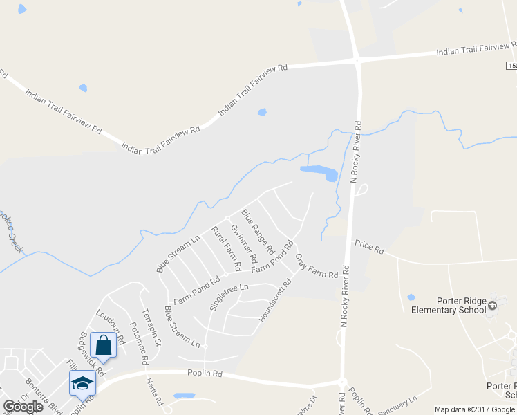 map of restaurants, bars, coffee shops, grocery stores, and more near 3017 Gray Farm Road in Indian Trail