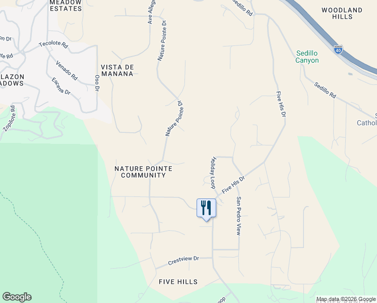 map of restaurants, bars, coffee shops, grocery stores, and more near 15 Soaring Hawk Court in Tijeras