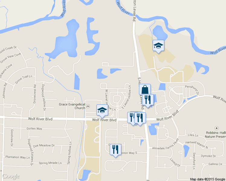 map of restaurants, bars, coffee shops, grocery stores, and more near 9847 Laurel Knoll Lane in Germantown