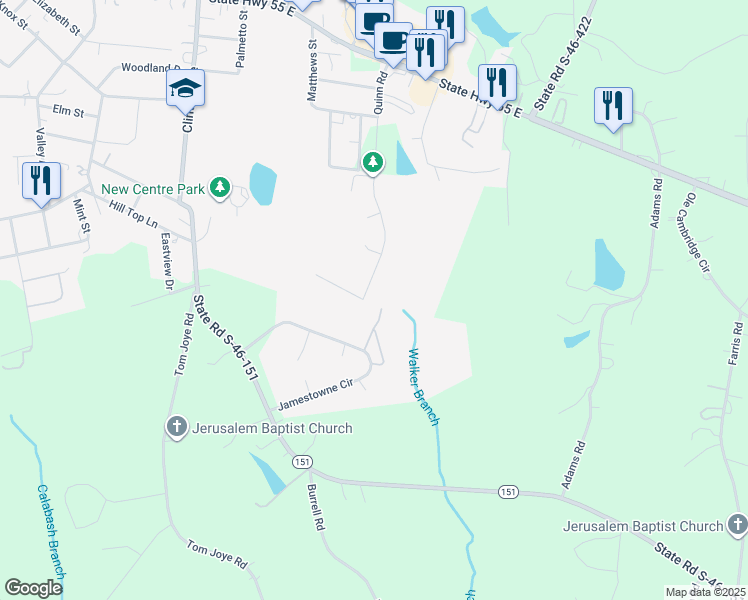 map of restaurants, bars, coffee shops, grocery stores, and more near 361 Quinn Road in Clover