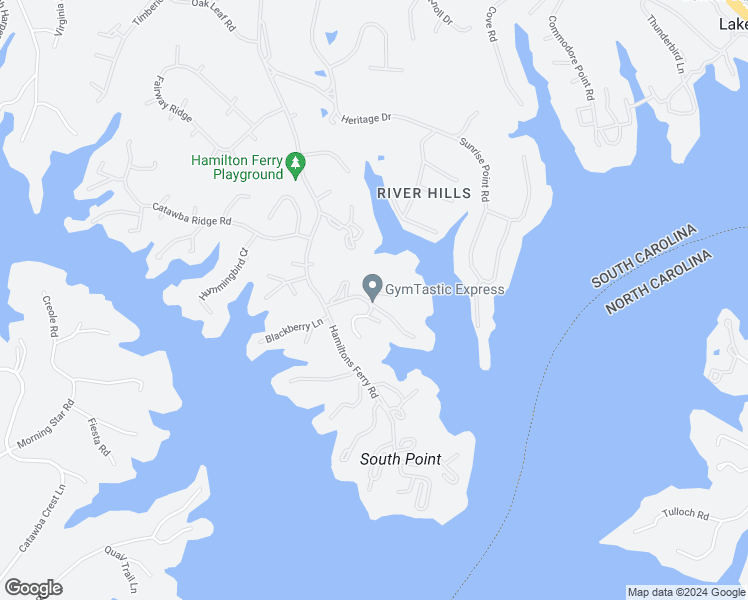 map of restaurants, bars, coffee shops, grocery stores, and more near 216 Riverview Terrace in Clover