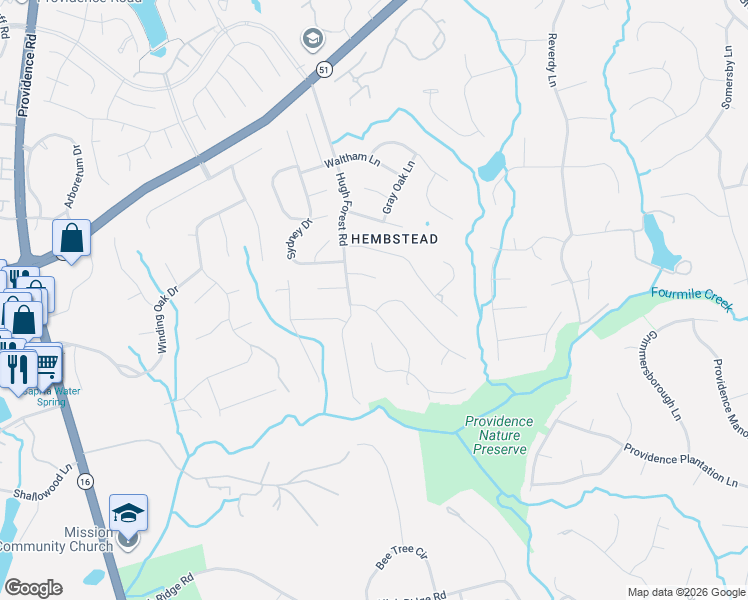 map of restaurants, bars, coffee shops, grocery stores, and more near 2013 Dugan Drive in Charlotte