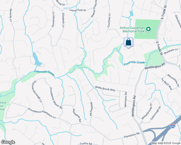 map of restaurants, bars, coffee shops, grocery stores, and more near 2131 Retana Drive in Charlotte