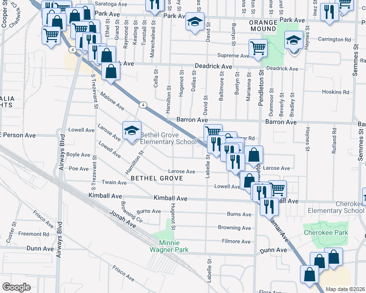 map of restaurants, bars, coffee shops, grocery stores, and more near 2604 Arlington Avenue in Memphis