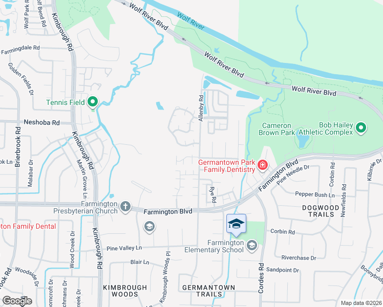 map of restaurants, bars, coffee shops, grocery stores, and more near 1831 Allenby Green in Germantown
