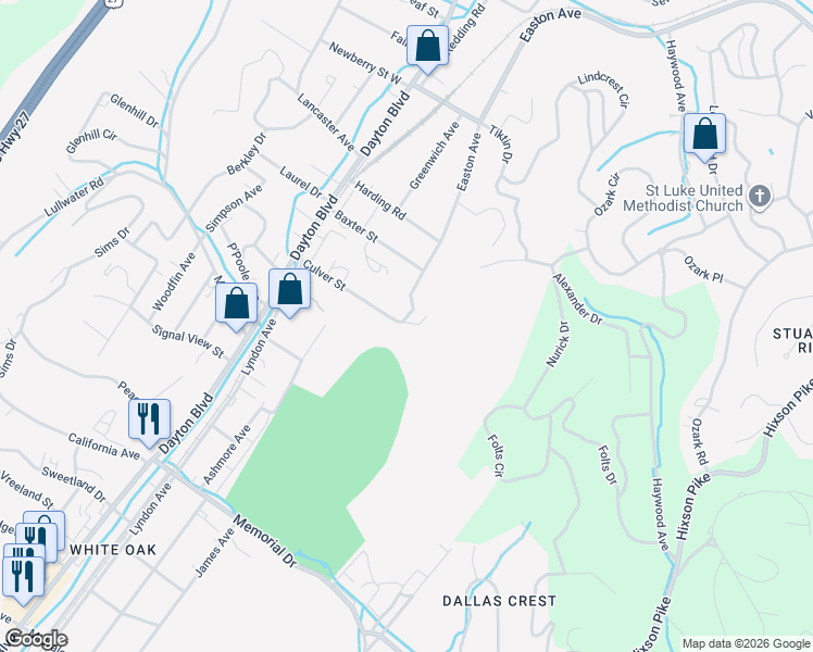 map of restaurants, bars, coffee shops, grocery stores, and more near 220 Culver Street in Chattanooga