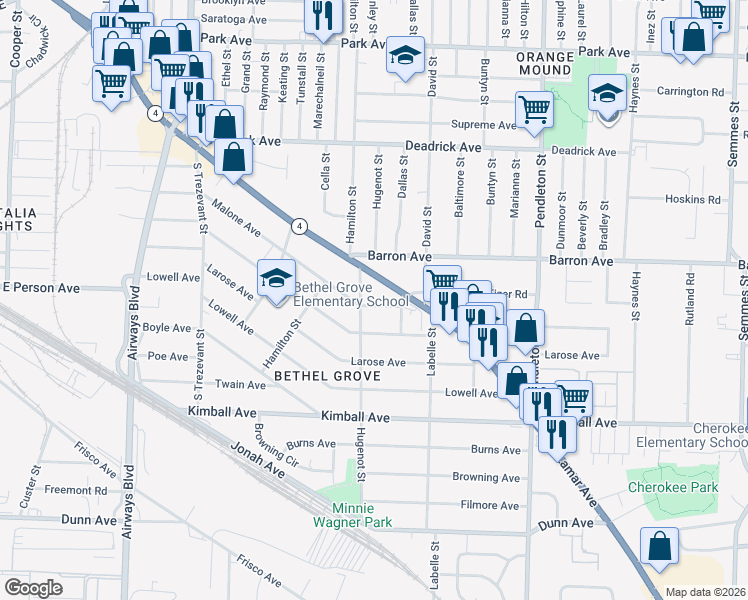 map of restaurants, bars, coffee shops, grocery stores, and more near 1667 Hugenot Street in Memphis
