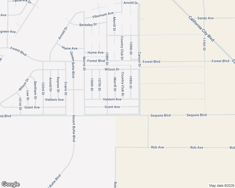 map of restaurants, bars, coffee shops, grocery stores, and more near Country Club Drive in California City