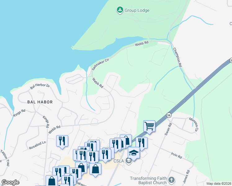 map of restaurants, bars, coffee shops, grocery stores, and more near 5010 Waterstone Drive in Chattanooga