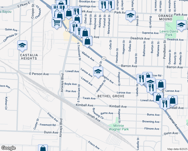 map of restaurants, bars, coffee shops, grocery stores, and more near 2429 Arlington Avenue in Memphis